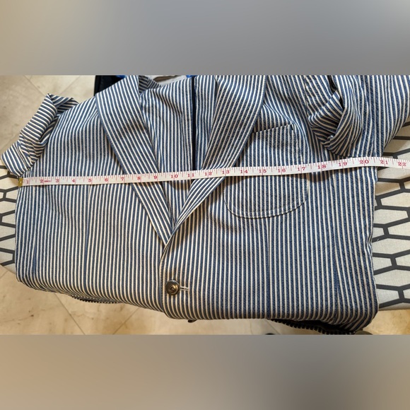Ermenegildo Zegna Blue and White Striped Blazer - Picture 5 of 10